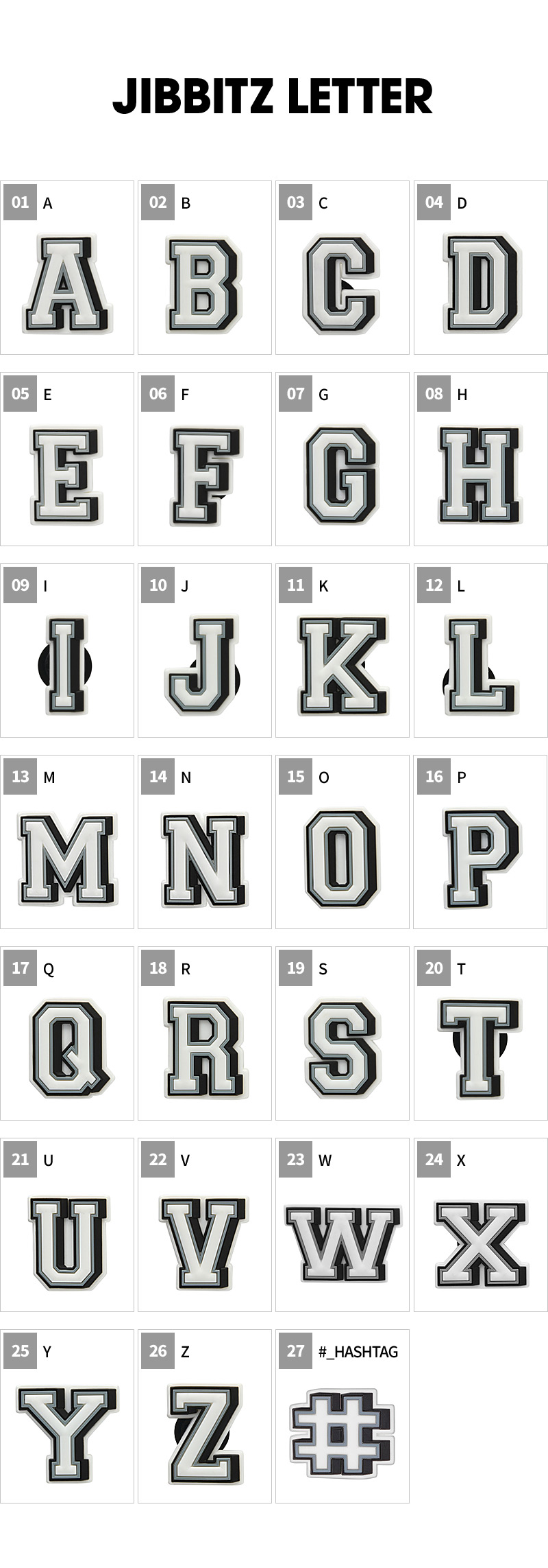alphabet jibbitz